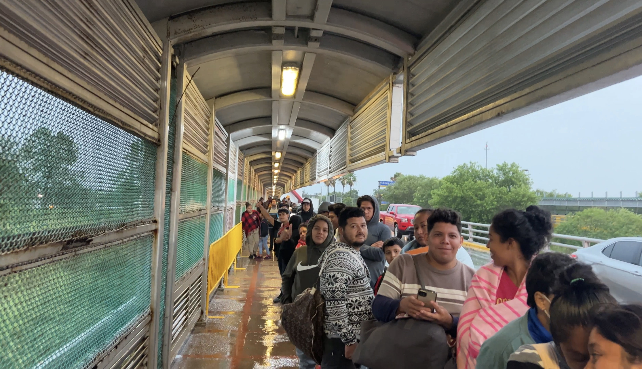 CBP line in Matamoros